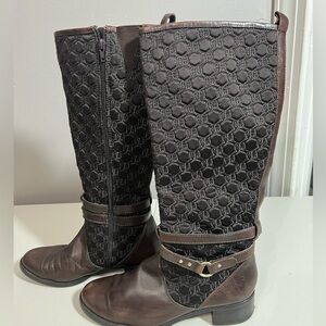 Etienne Aigner Leather  Retro Western Riding Boots
